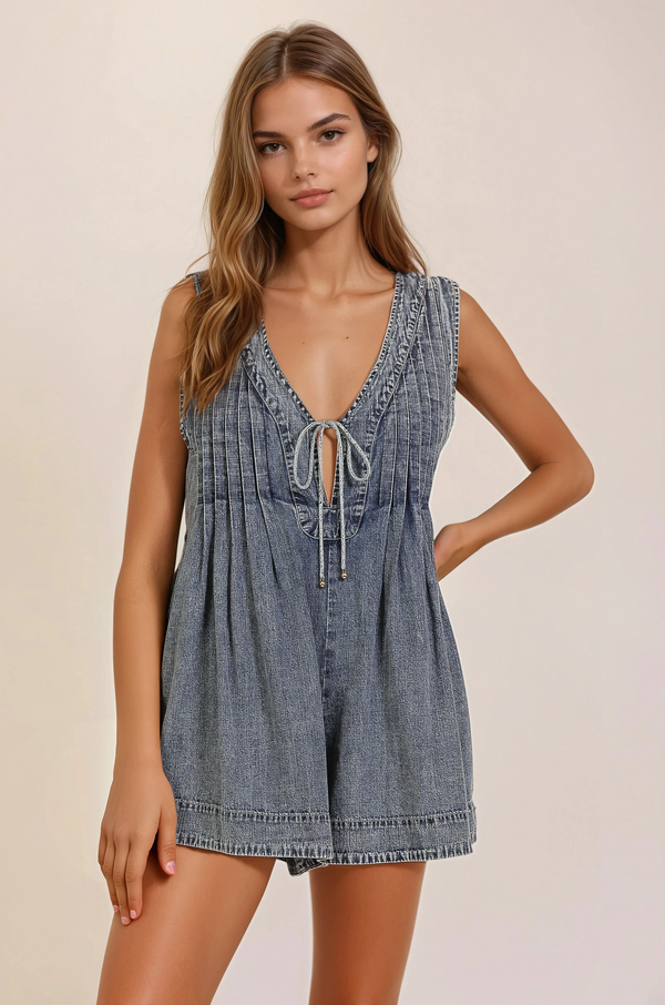 Presley Denim Romper