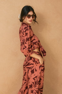 Spiced Petals Knot Front Shirt
