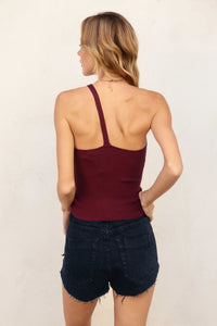 Ribbed One Shoulder Top