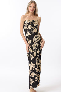 Golden Sand Floral Maxi Dress