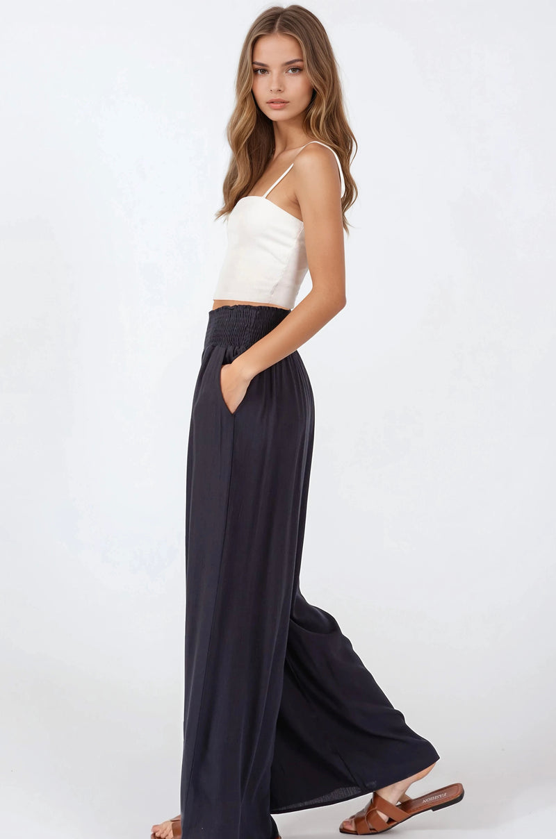 Smocked Gauze Pants