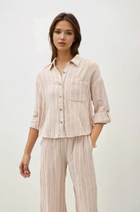 Pinstripe Cotton Button-up