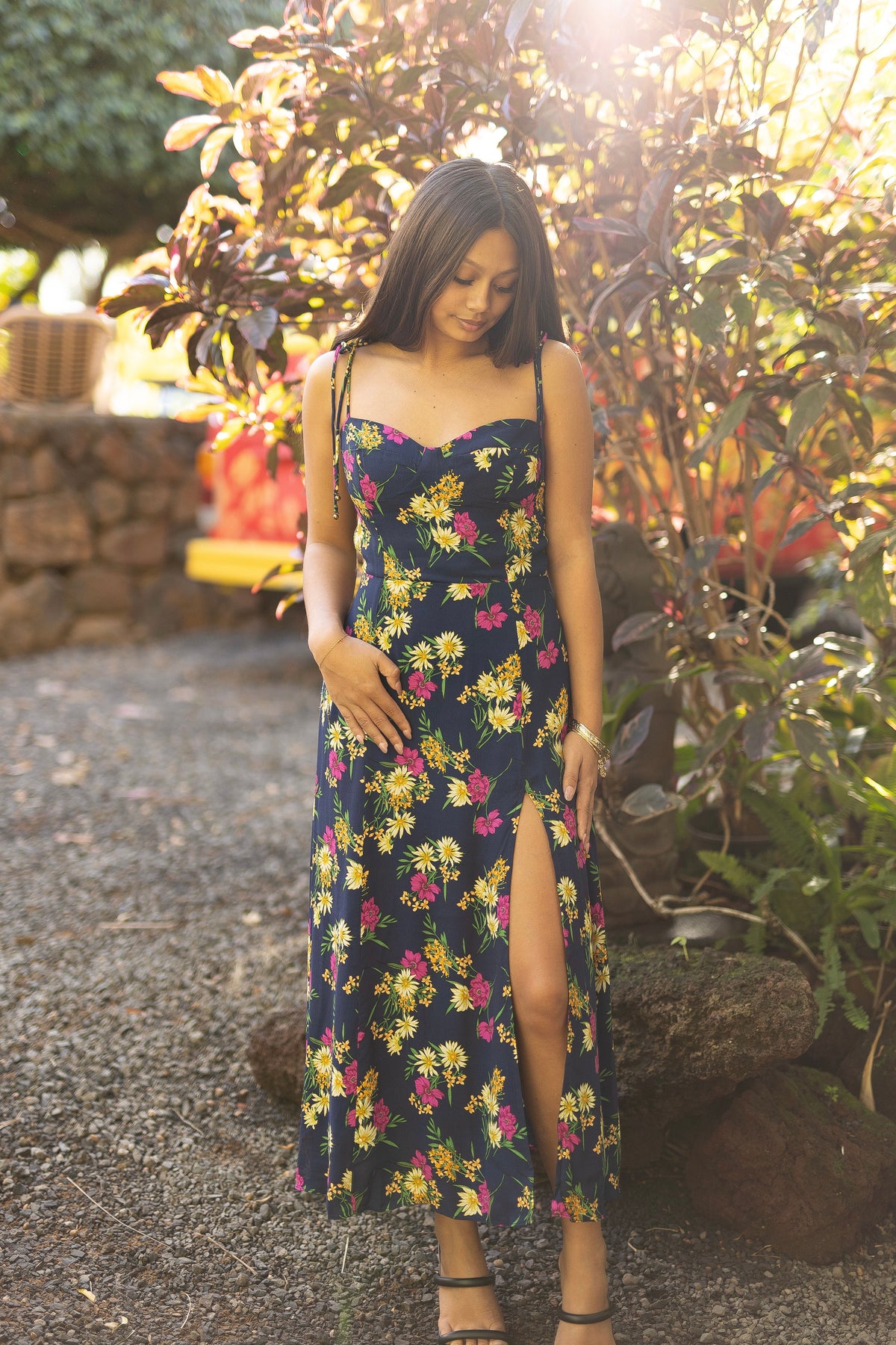 Parisian Bloom Sweetheart Midi Dress