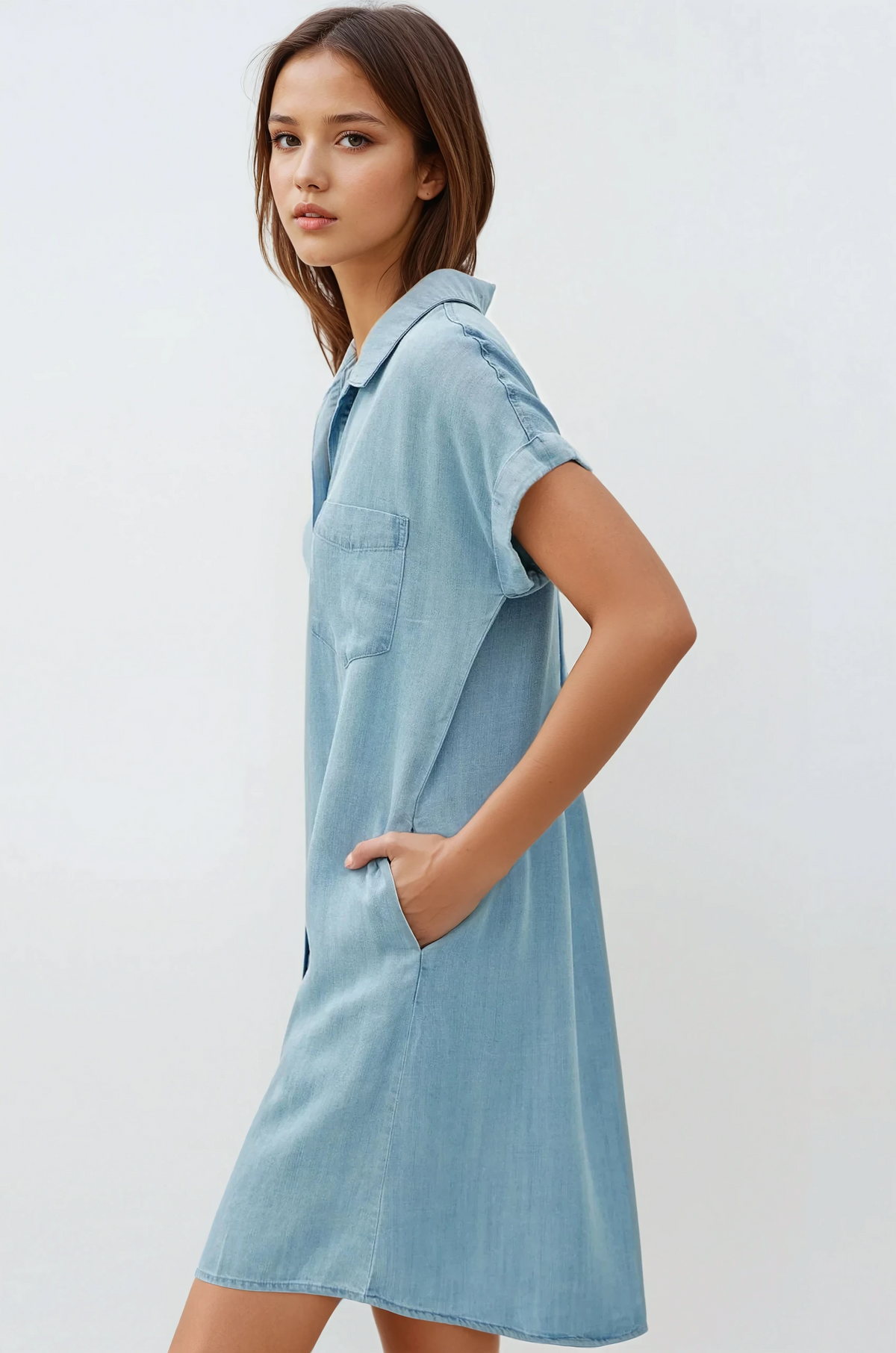 sabrina denim dress Sabrina Denim Mini Dress