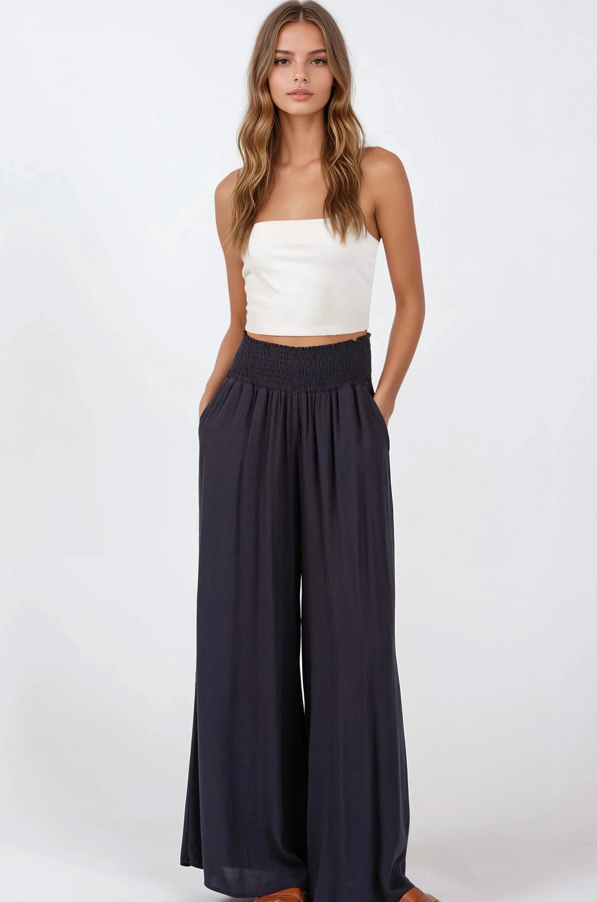 Smocked Gauze Pants