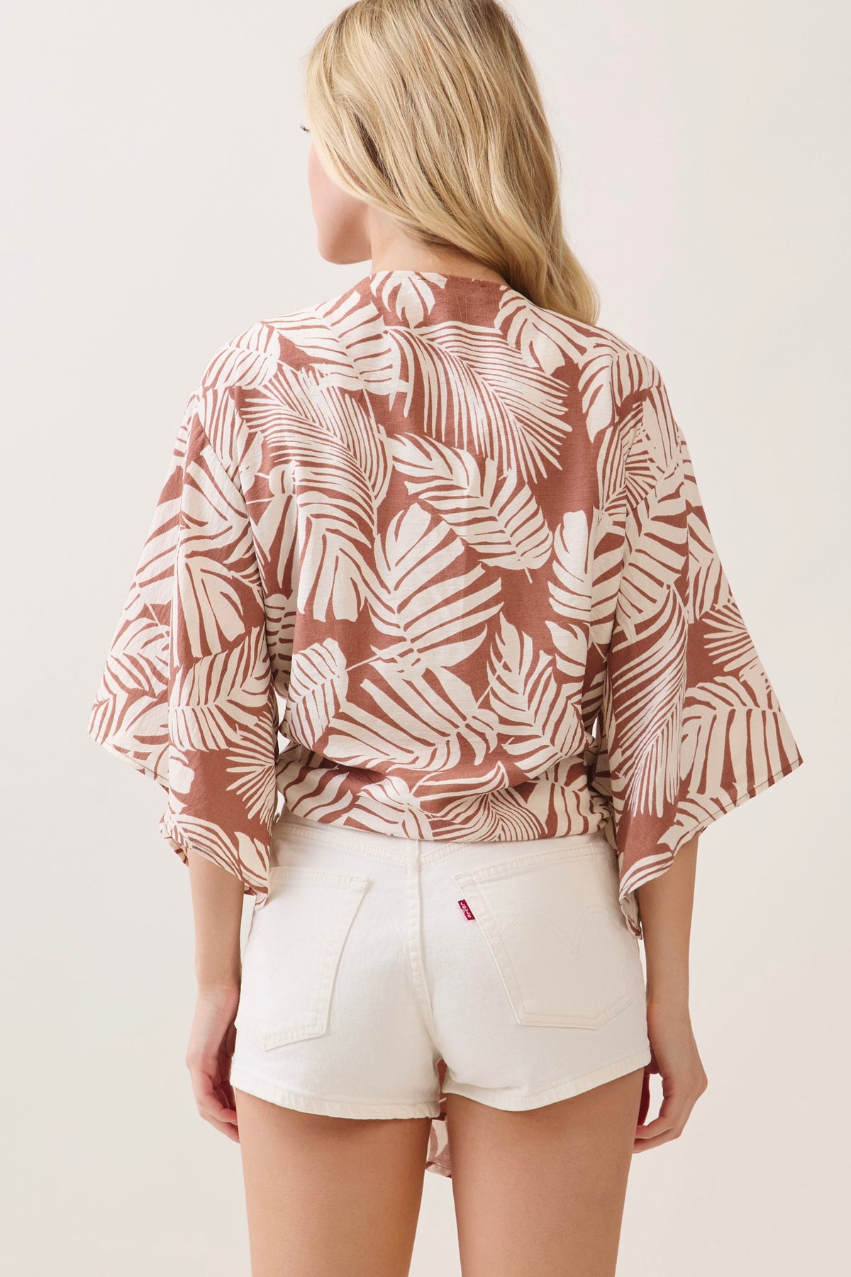 Tropical Print Kimono Cardigan