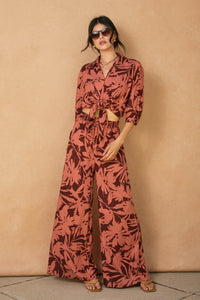 Spiced Petals Knot Front Shirt