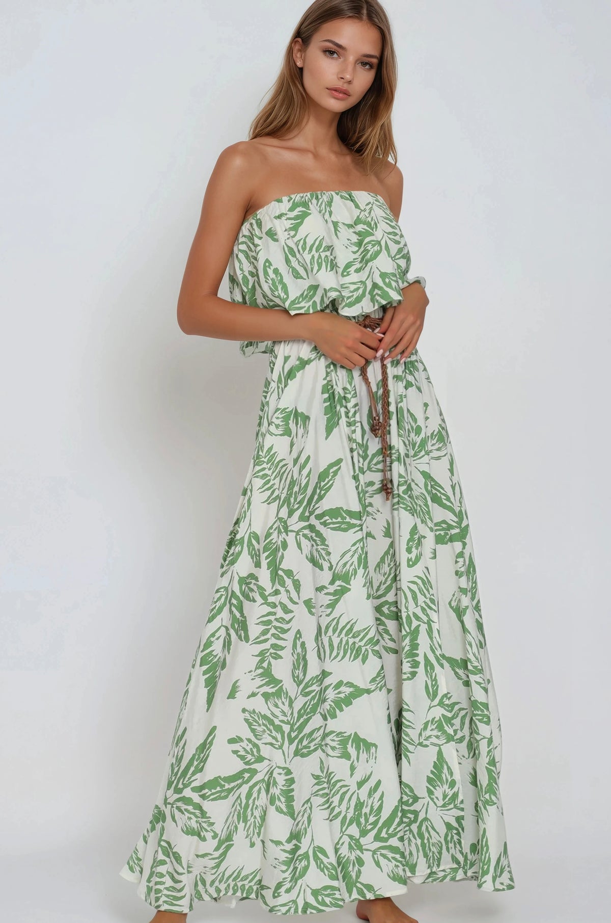 Tropical Print Maxi Dress