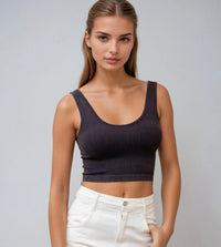 Washed Ribbed Crop Top