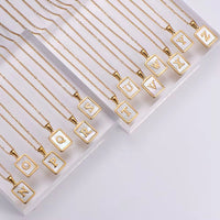 Gold Initial Pearl Necklace