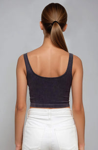 Washed Ribbed Crop Top