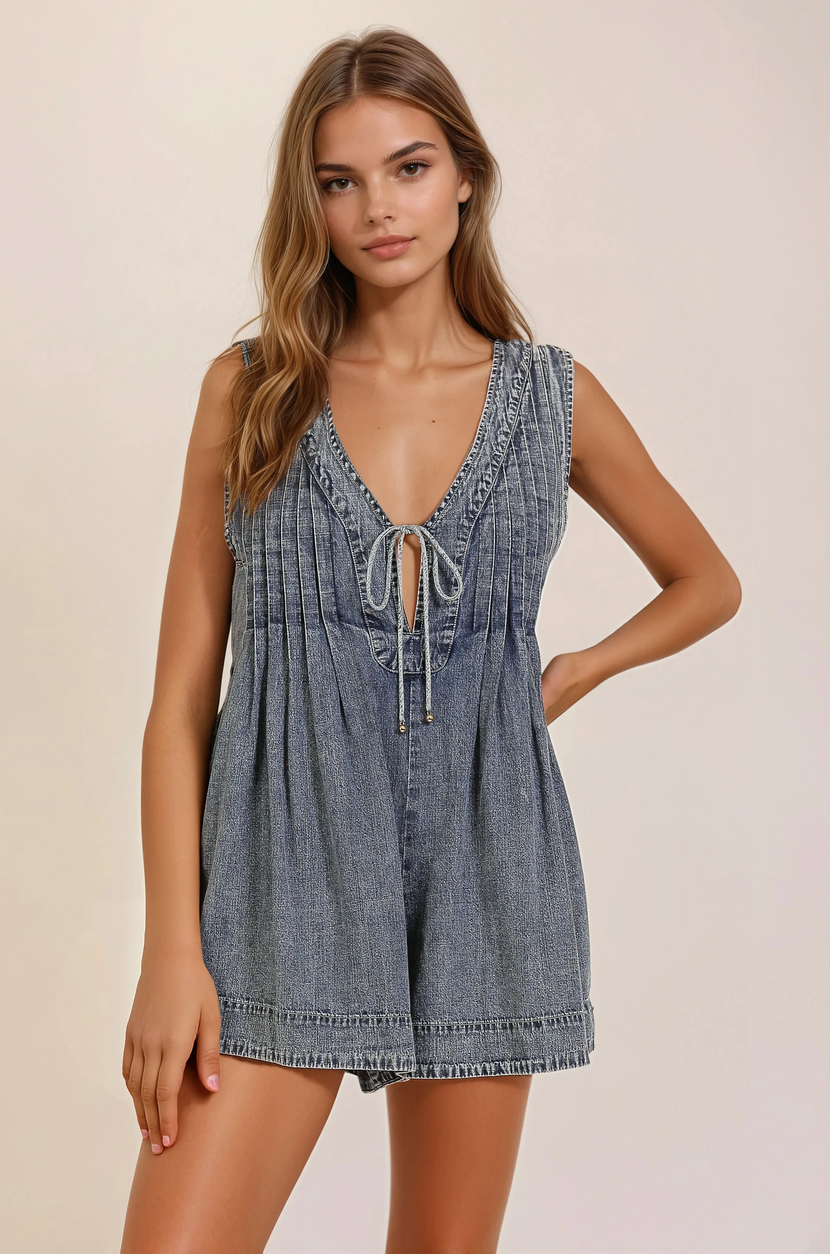 Presley Denim Romper