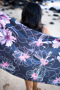 Dark Blooms Microfiber Towel