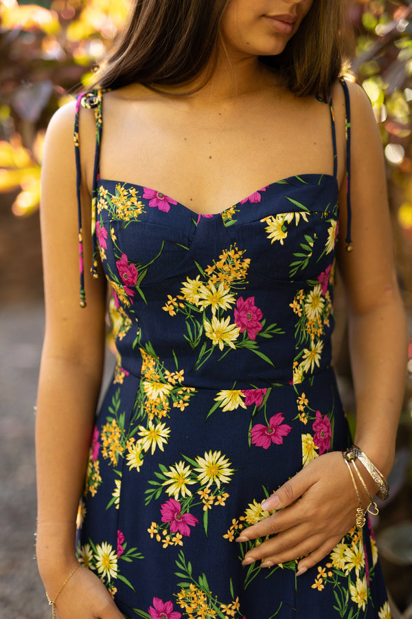 Parisian Bloom Sweetheart Midi Dress