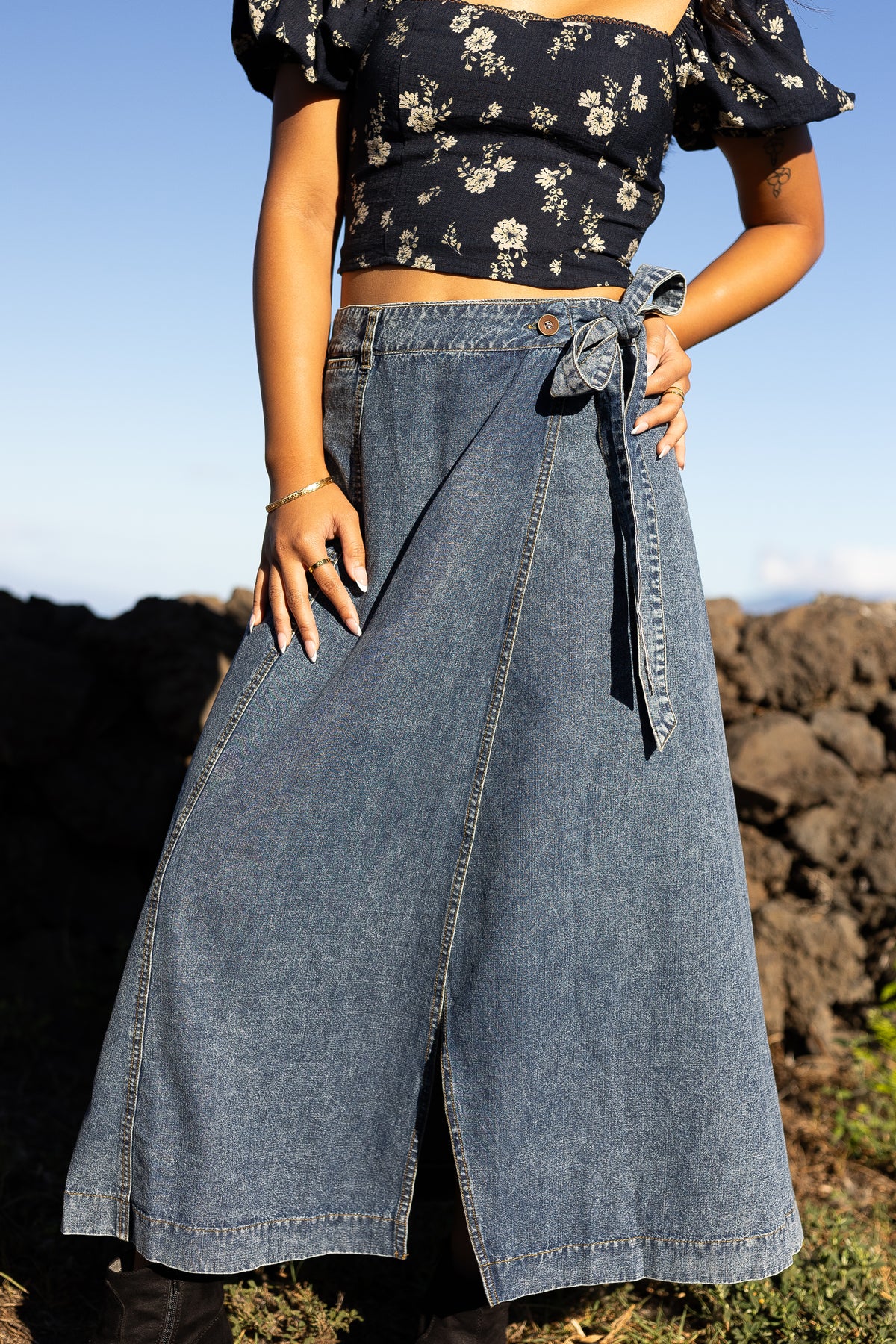 Denim Wrap Skirt