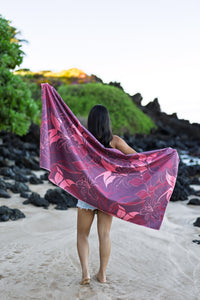 Burgundy Lilies Microfiber Towel