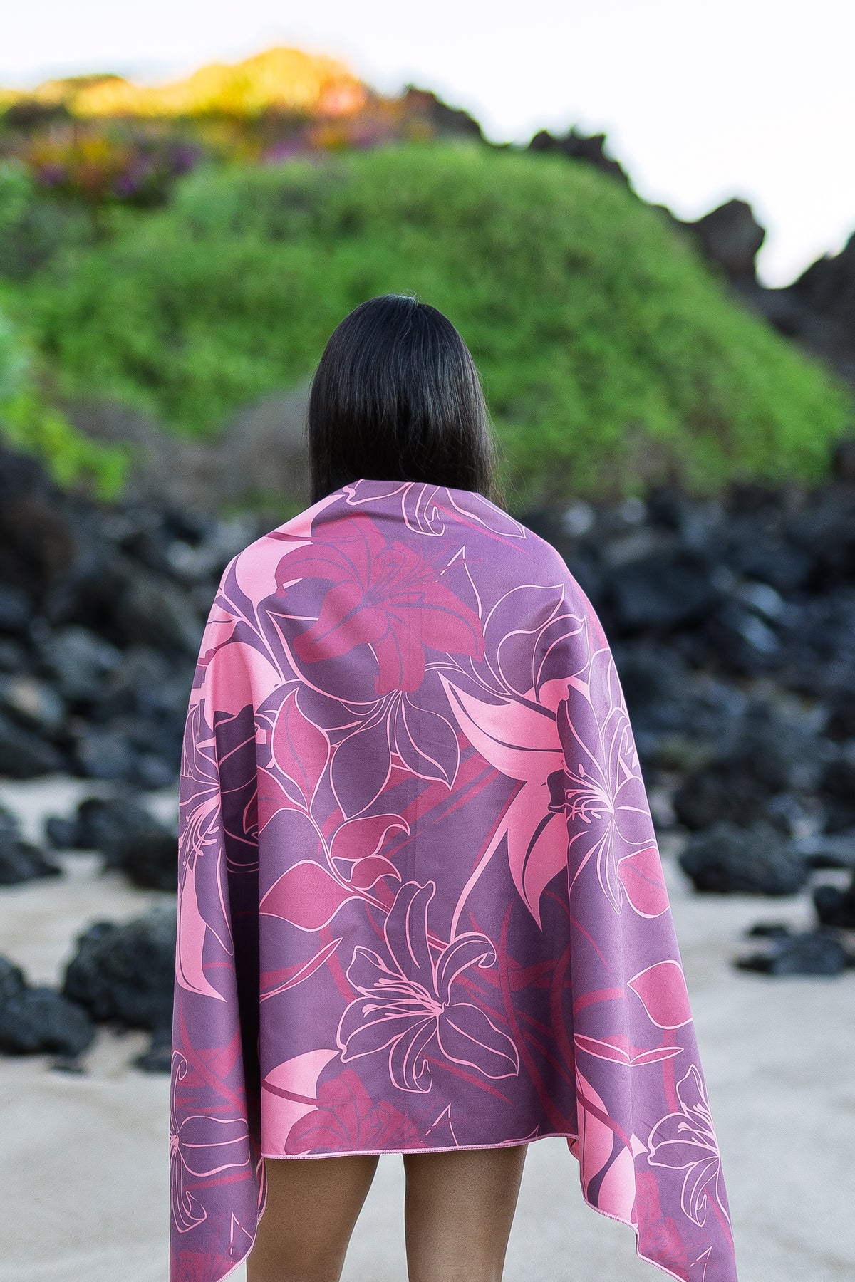 Burgundy Lilies Microfiber Towel