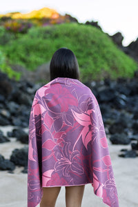 Burgundy Lilies Microfiber Towel