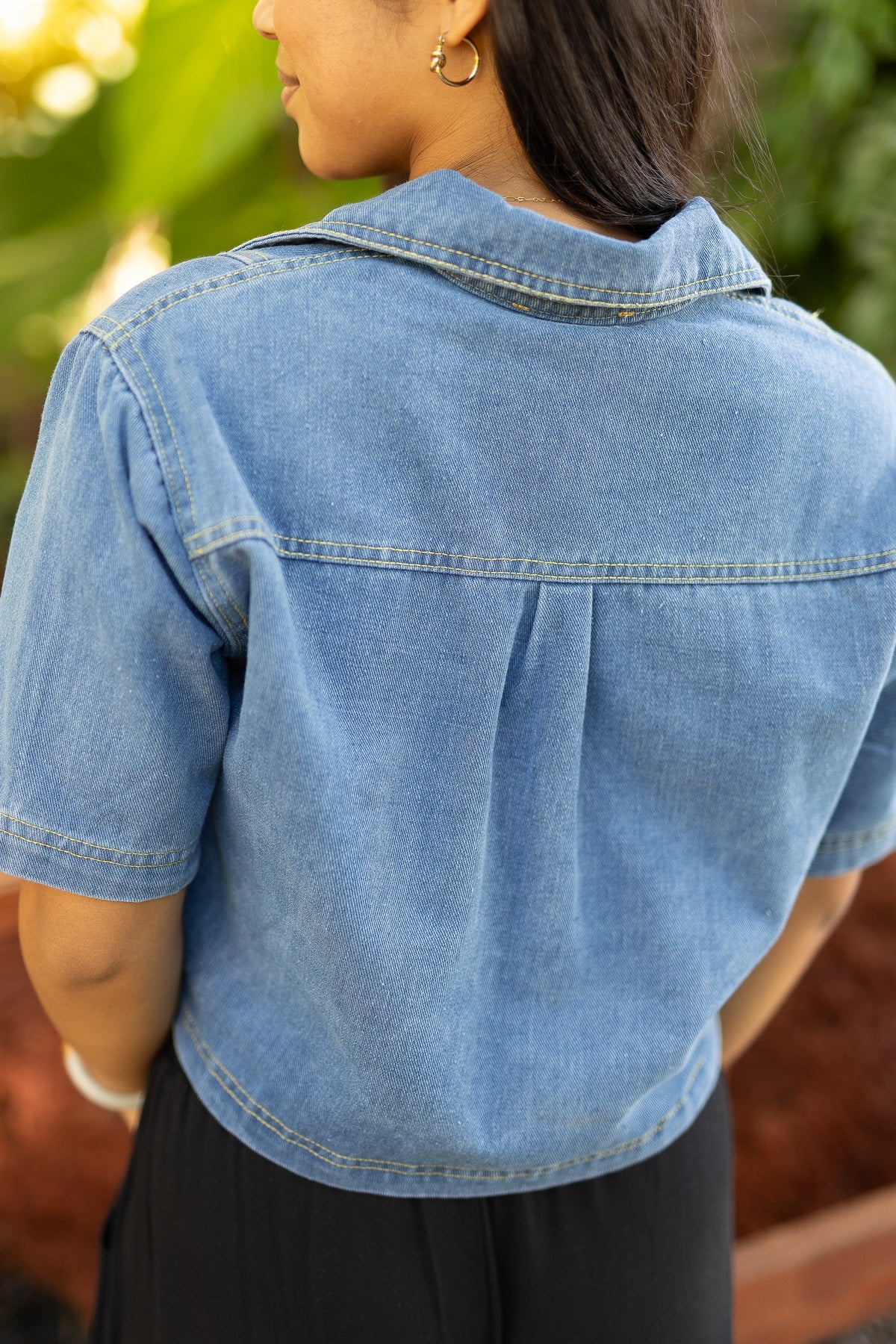 Denim Boxy Crop Top