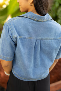 Denim Boxy Crop Top