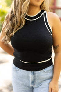 Contrast Trim Knit Tank