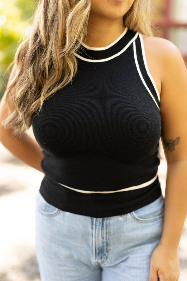 Contrast Trim Knit Tank
